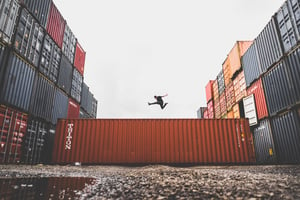 Canva - Man Jumping on Intermodal Container